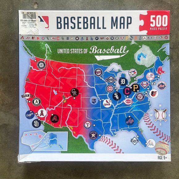 United States of Baseball Baseball Map 500 piece Puzzle NWT - Picture 1 of 2